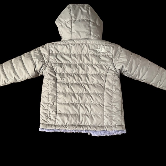 The North Face Gray and Purple Reversible Puffer Jacket - Picture 2 of 5